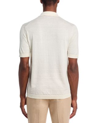 Tonal Stripe Knit Polo Shirt