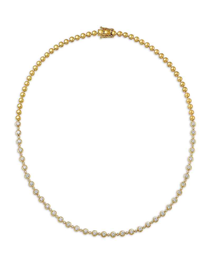 Bloomingdale's Fine Collection Diamond Bezel Tennis Necklace in 14K Yellow Gold, 3.5 tcw