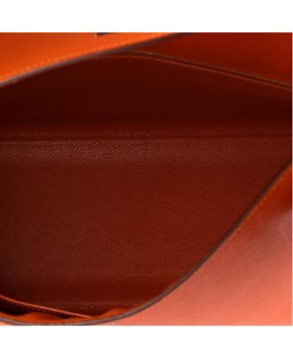 Kelly 35 Handbag Orange Epsom with Palladium Hardware