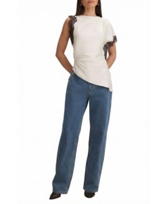 Dixie Asymmetric Lace Top