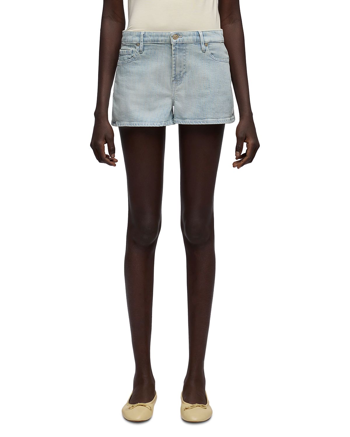7 For All Mankind Stripe Denim Shorts