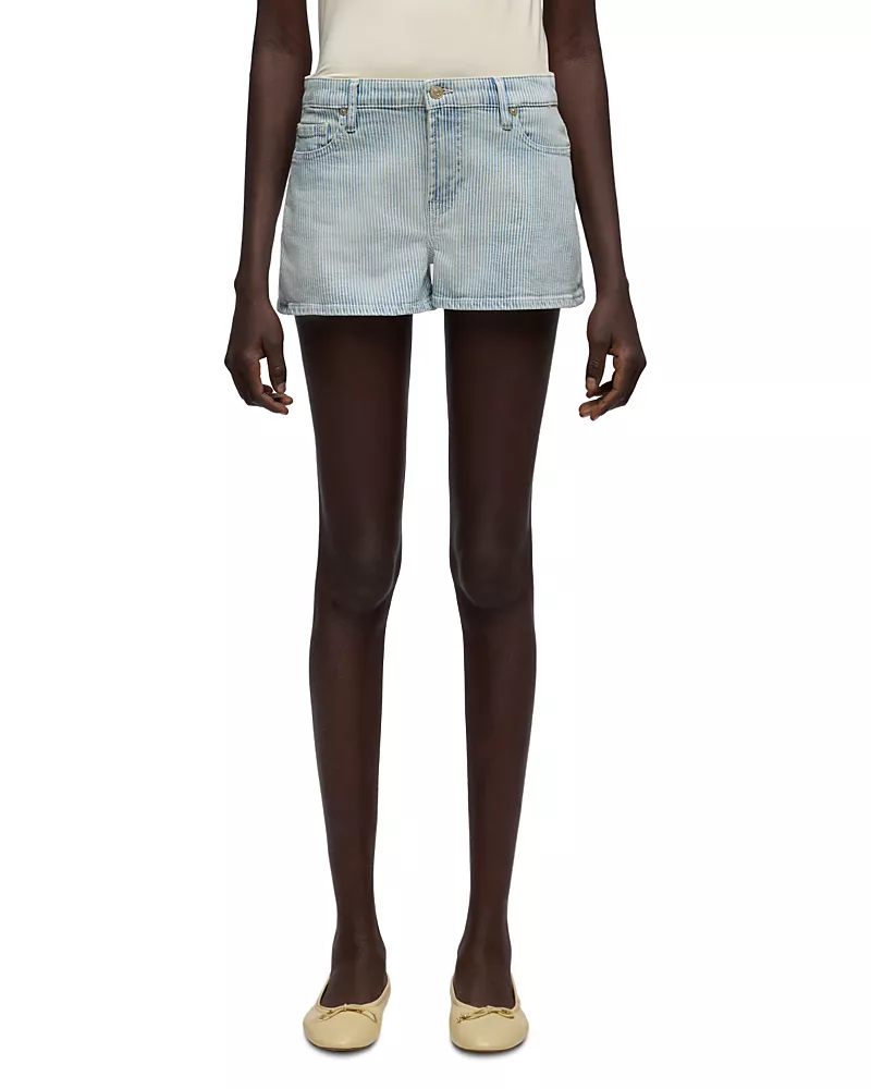 7 For All Mankind Stripe Denim Shorts