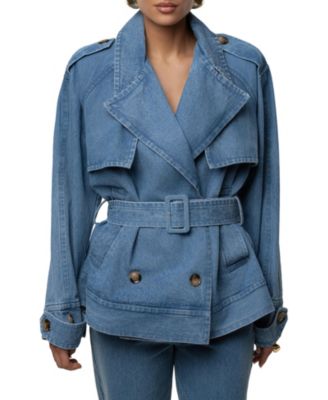 Medium Wash Double Breasted Denim Jacket
