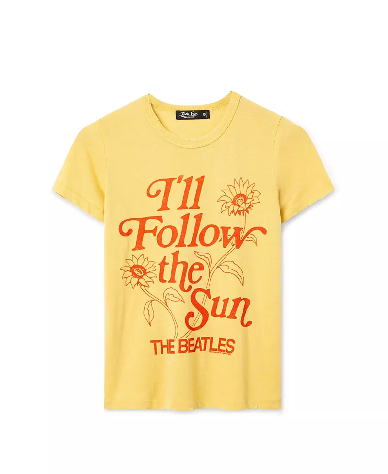 Junk Food Clothing Women's The Beatles I'll Follow the Sun Original Tee