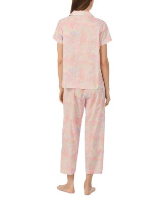 Short Sleeve Classic Lawn Notch Collar Cropped Pajama Set