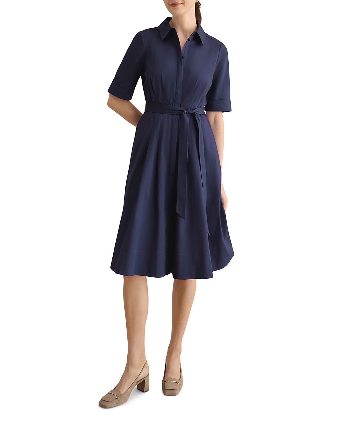 Hobbs London Brigitta Concealed Button Shirt Dress