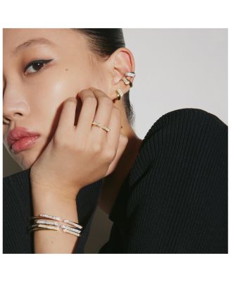 18K Yellow Gold Inside/Out Diamond  Flip Cuff Ring