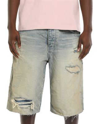 Antique Destroyed Tinted Jean Shorts in Light Indigo