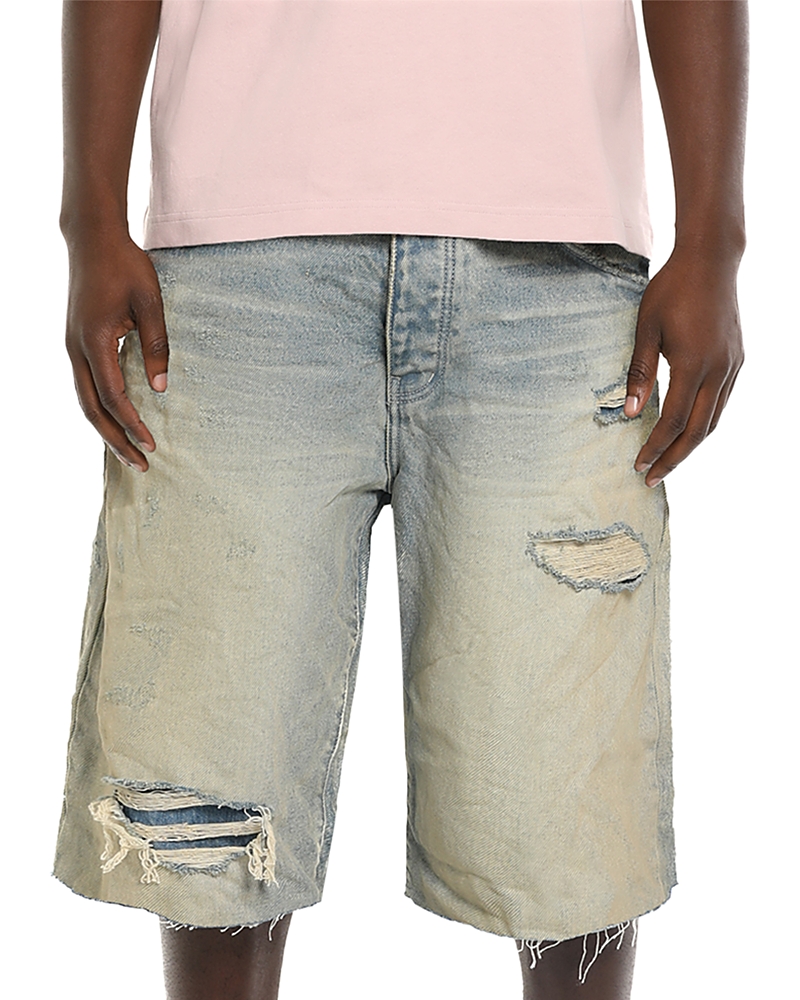 Purple Brand Antique Destroyed Tinted 13.3 Jean Shorts