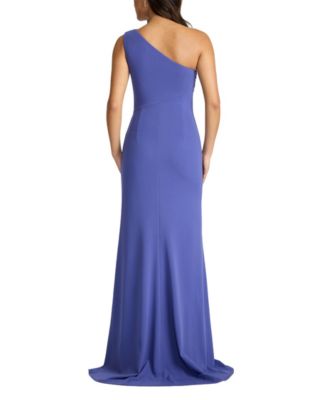  Lohner One-Shoulder Draped Gown