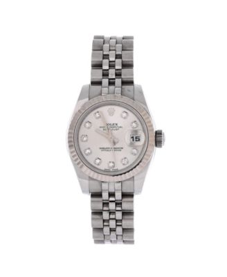  Oyster Perpetual Datejust Automatic Watch in Stainless Steel and White Gold with Diamond Markers 26mm