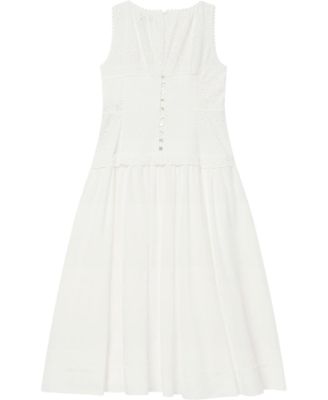  Women's Cotton Broderie Midi Dress