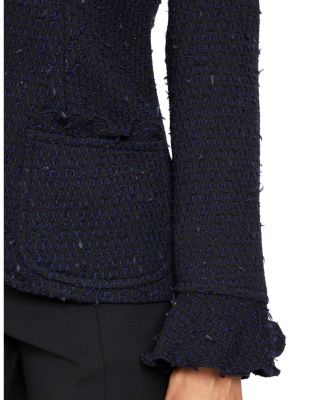 Celeste Ruffle Jacket in Luxury Tonal Tweed