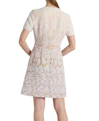 Indira Short Sleeve A-Line Dress in Ombre Jacquard