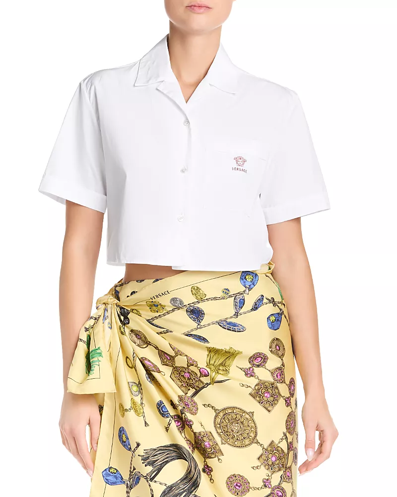 Versace Cropped Embroidered Shirt