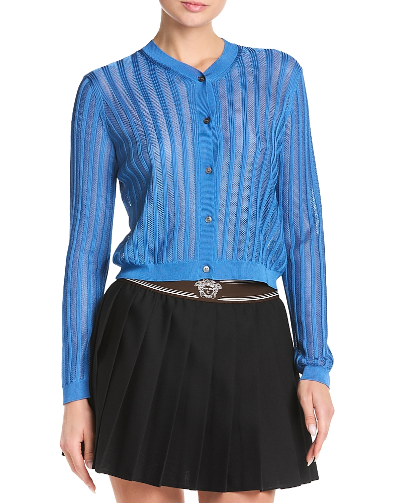 Versace Mesh Ribbed Cardigan