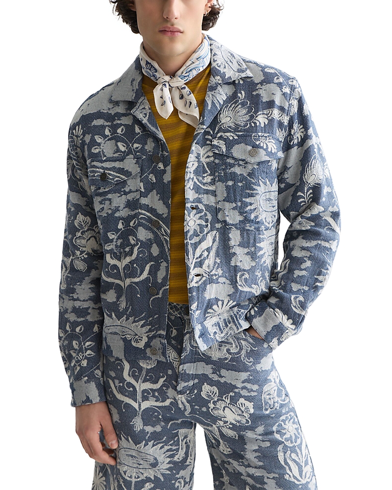 Scotch & Soda Delfts Blau Jacquard Patterned Jacket
