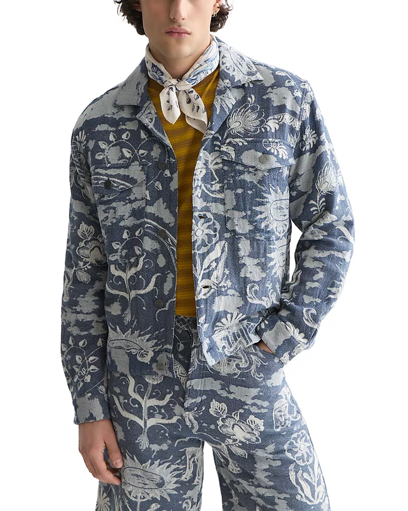 Scotch & Soda Delfts Blau Jacquard Patterned Jacket