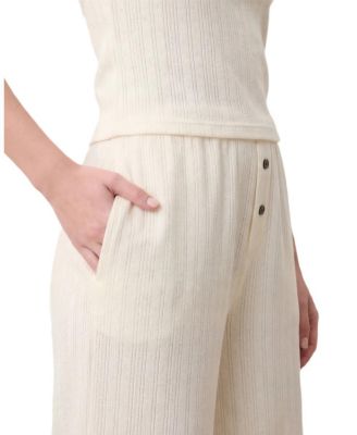  Pointelle Wide Leg Pant