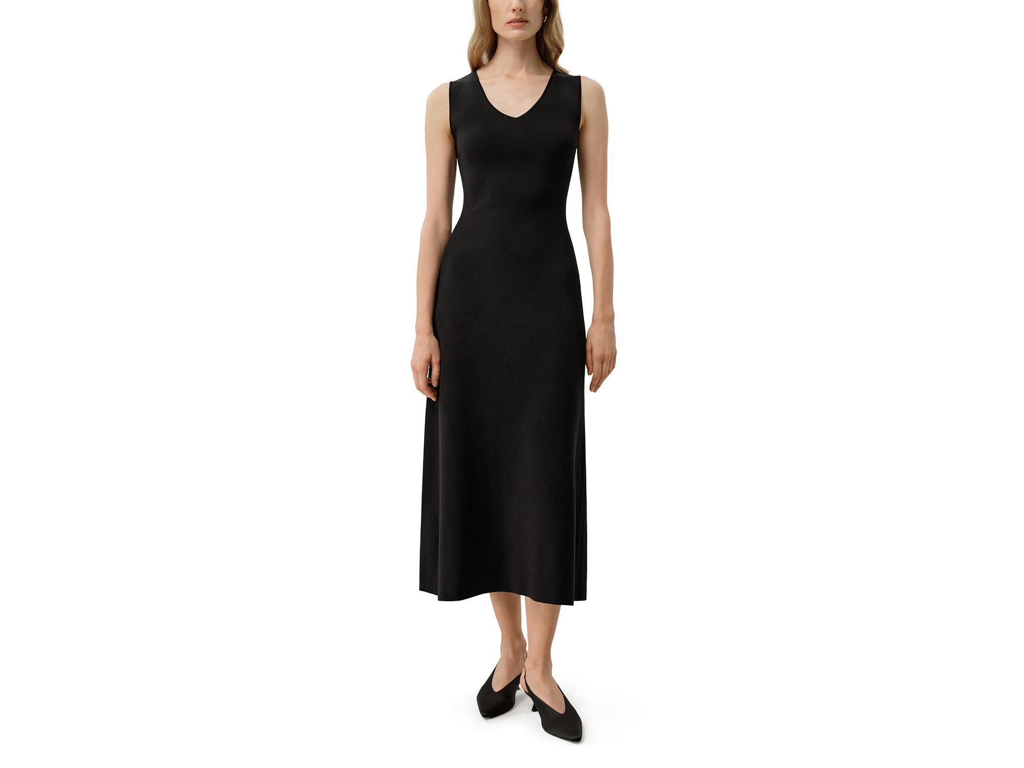 Soleil Silk-Viscose Knit V-Neck Dress - Image 1