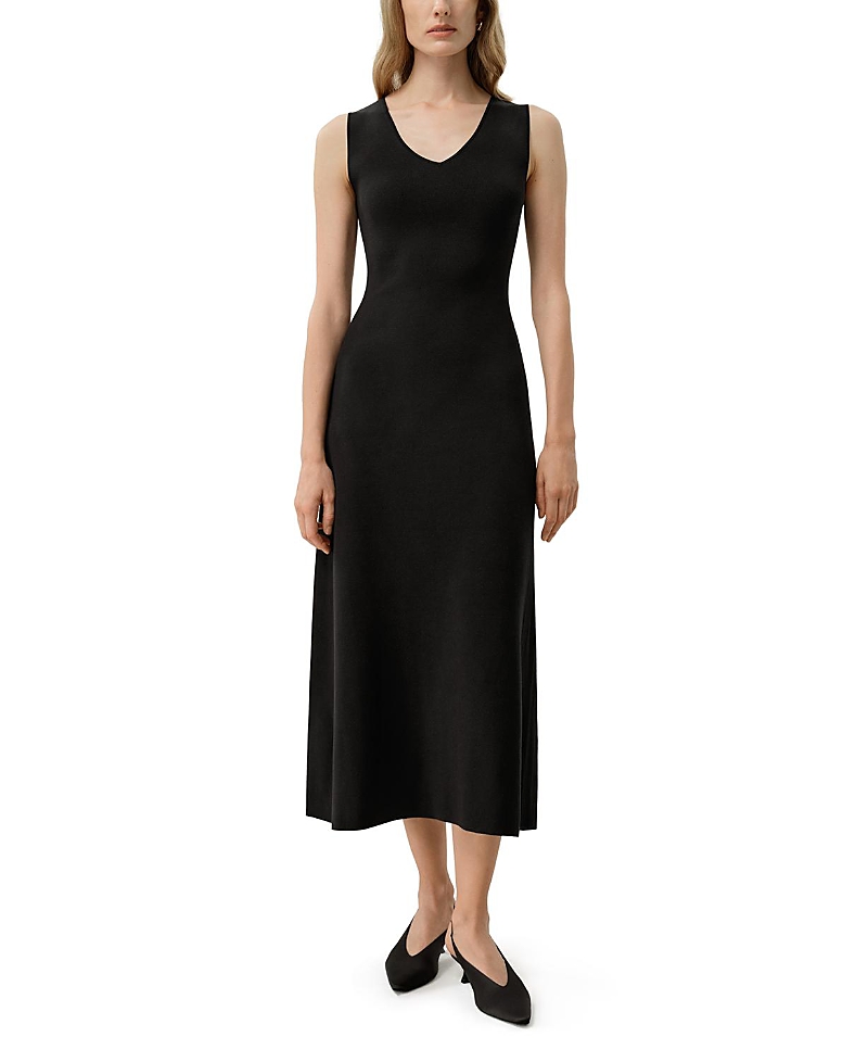 Lilysilk Soleil Silk-Viscose Knit V-Neck Dress