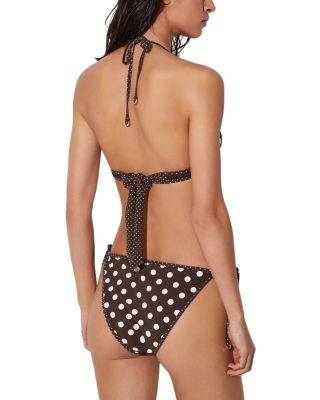 Hennel Polka Dot Print Bikini Top 