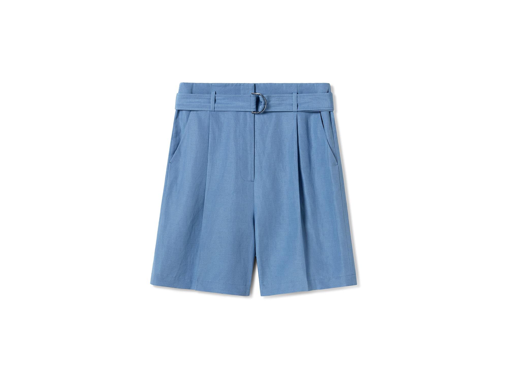Silk Linen Belted Shorts — Image 5