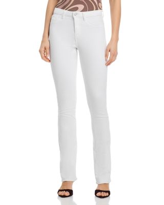 Selma Cotton Stretch High Rise Bootcut Jeans in Blanc