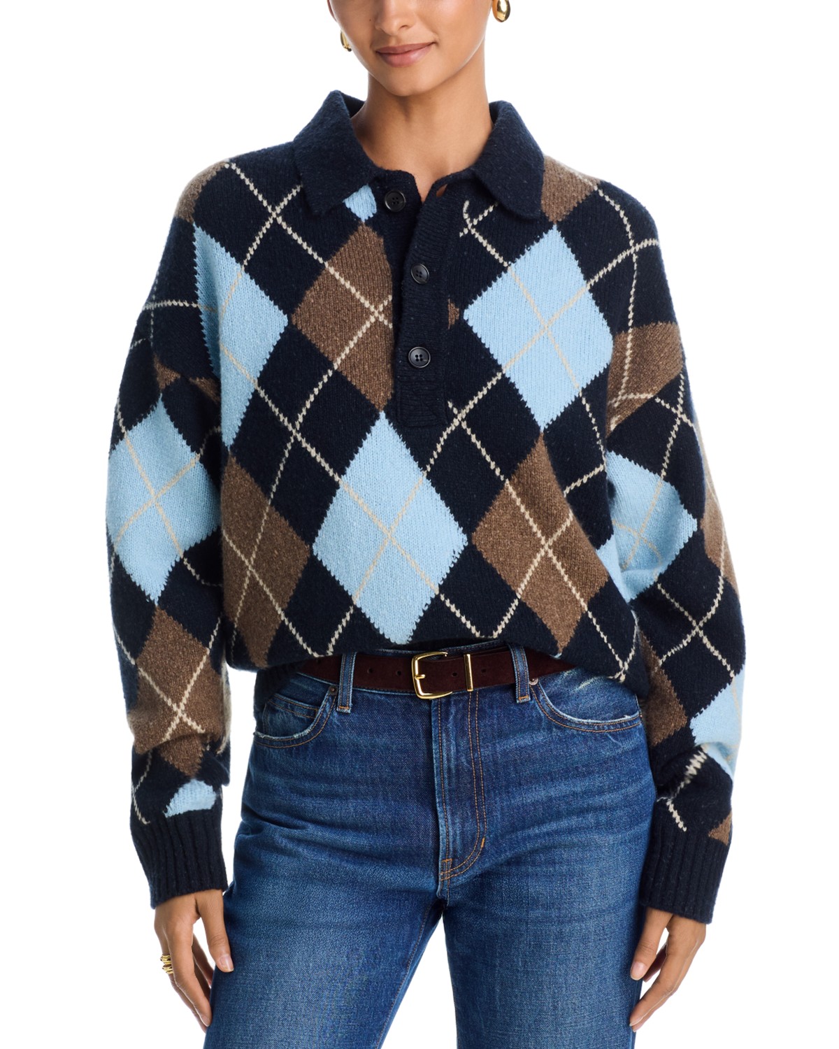 Lennon Wool-Cashmere Argyle Sweater