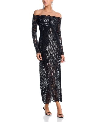 Sequinned Lace Gown