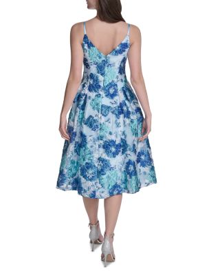 V Neck Jacquard Dress