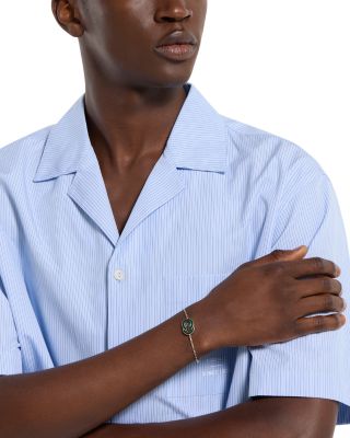 Sterling Silver Gucci Interlocking Enamel Logo Link Bracelet