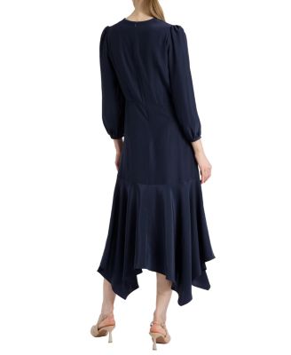 Carina Silk Midi Handkerchief Dress