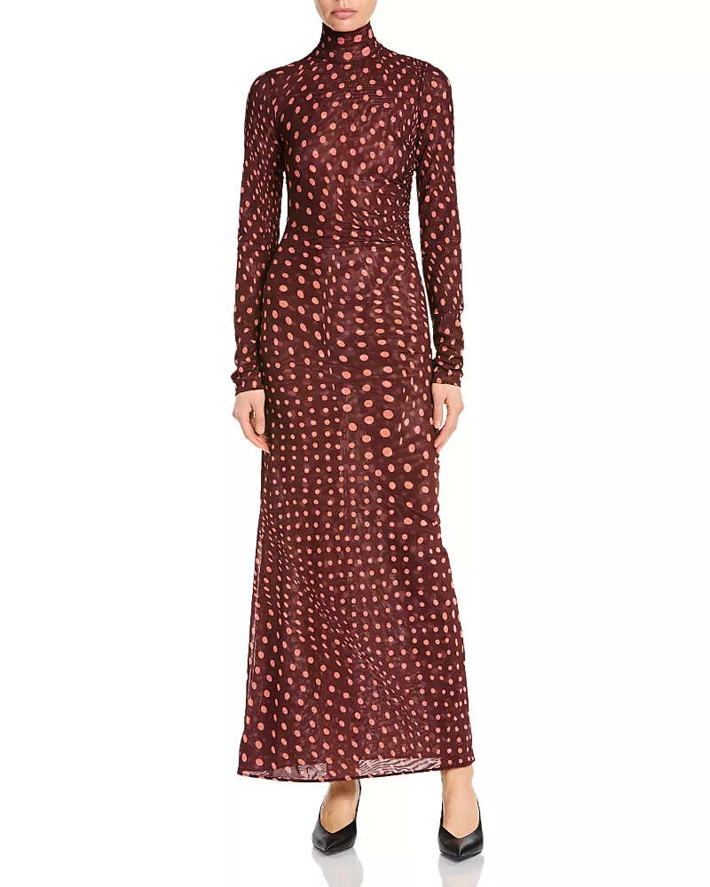 Stella McCartney Polka Dot Mesh Long Dress