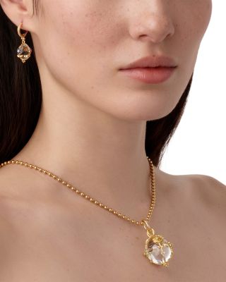 18K Yellow Gold FJ Rock Crystal, Diamond & Multi-Gemstone Medium Rainbow Fiori Amulet Pendant