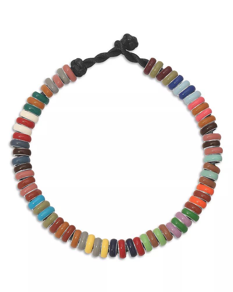 Adina Reyter Sterling Silver Enamel Runway Stripes Mini Bead Bracelet