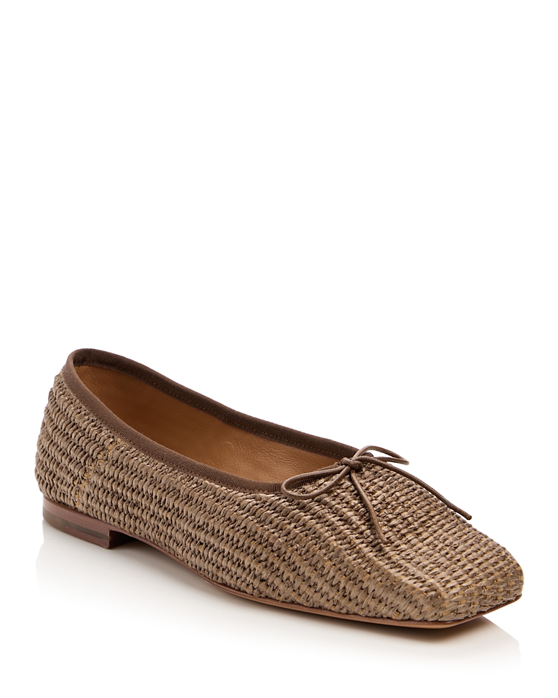 Mansur Gavriel Women's Woven Square Toe Ballerina Flats