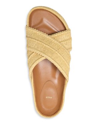 Women's MFACH00870 Raffia Crisscross Platform Sandals
