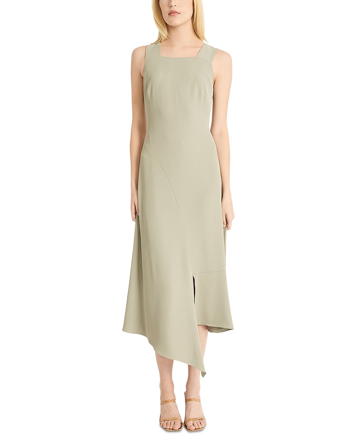 Luxely Square Neck Asymmetrical Maxi Dress