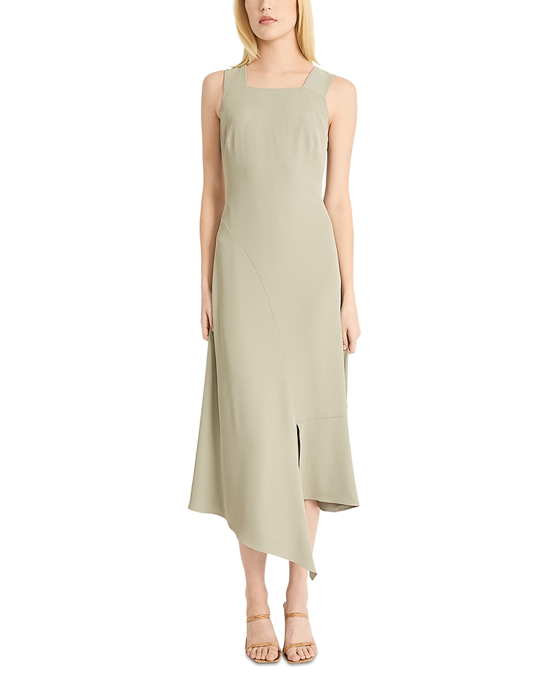 Luxely Square Neck Asymmetrical Maxi Dress
