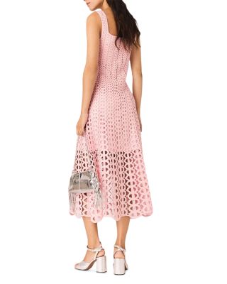 Russelking Rhinestone Crochet Midi Dress