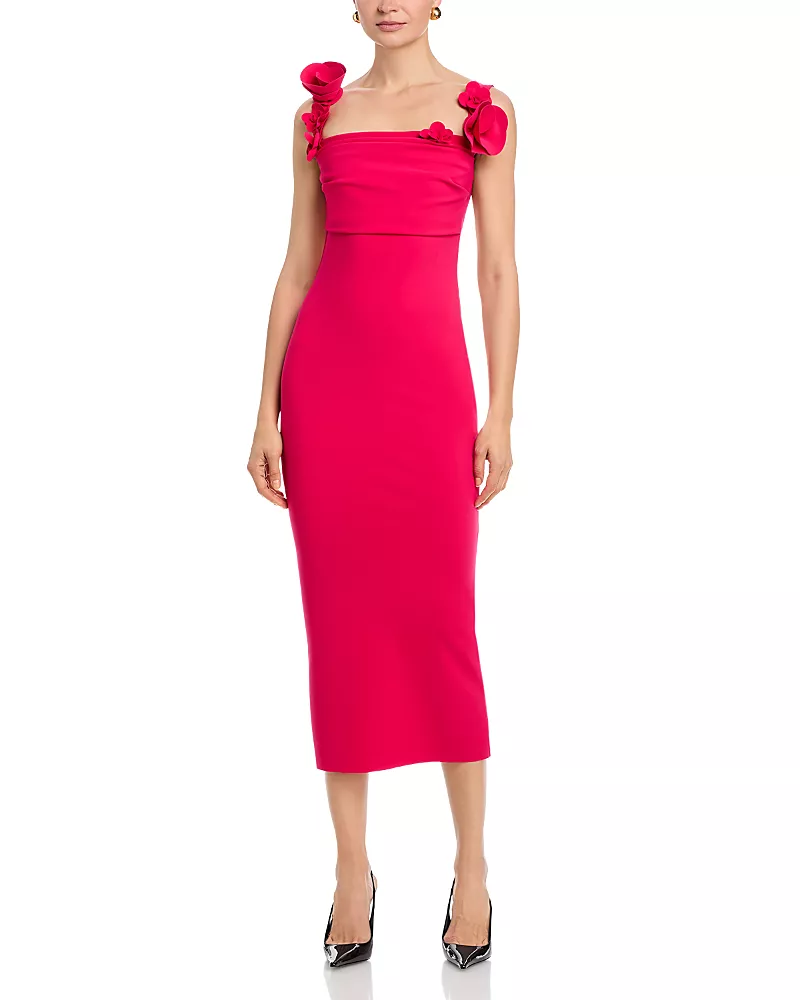 Chiara Boni La Petite Robe Dunca Floral Strap Midi Dress