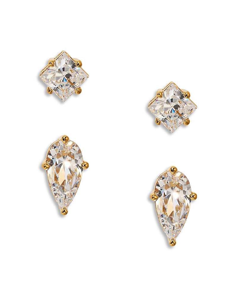 Nadri Lucia 18K Yellow Gold Plated Duo Stud Earrings Set, 0.25W