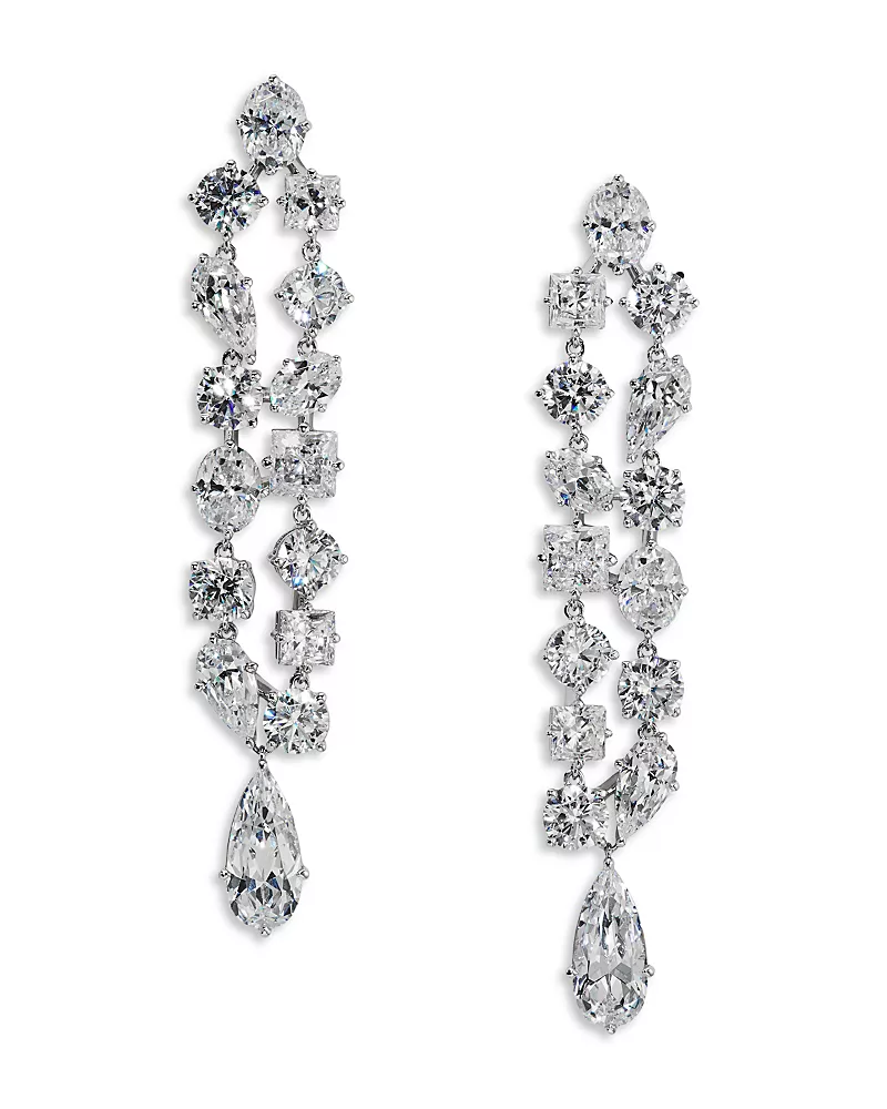 Nadri Riveria Cubic Zirconia Double Linear Earrings