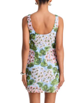black embroidered cocktail dress Océane green floral embroidered midi dress