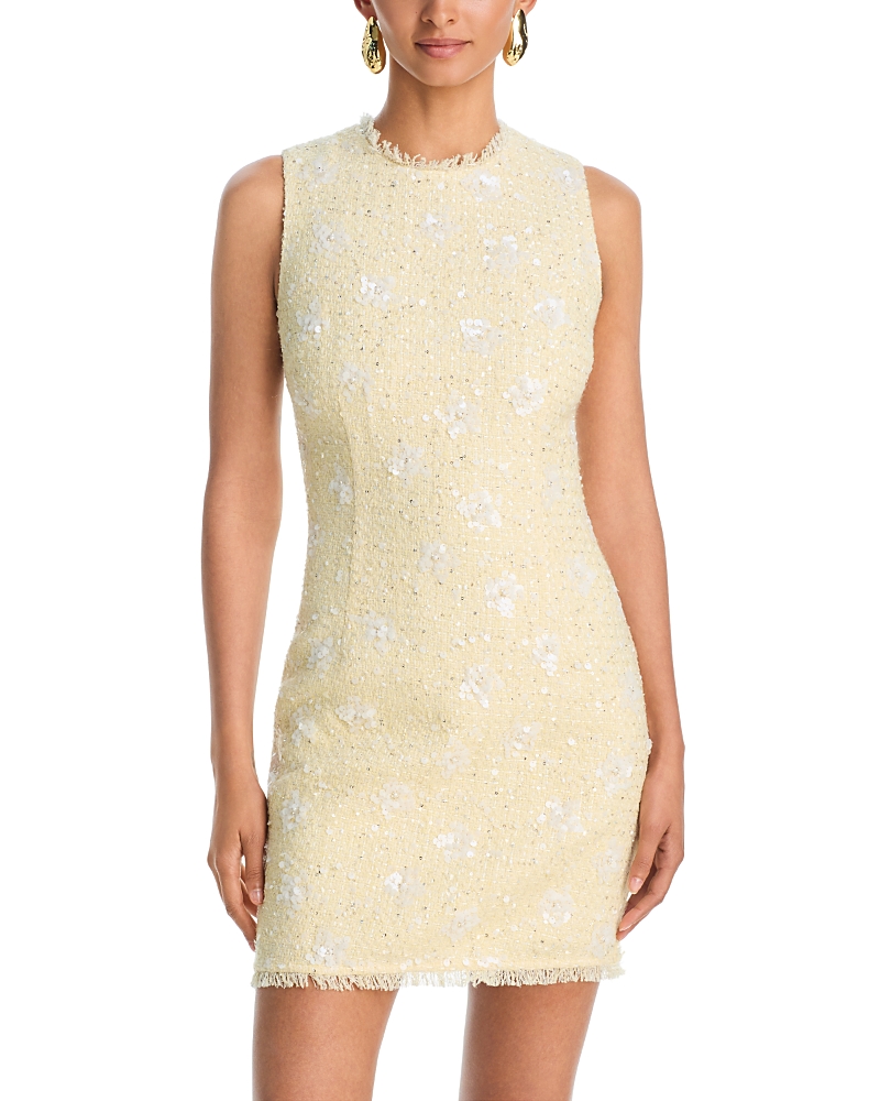 Aqua Embellished Tweed Dress - Exclusive