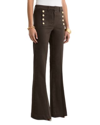 Petites Athena Flare Leg Jeans in Chocolate