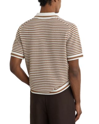 Slim Fit Camel Stripe Polo Shirt