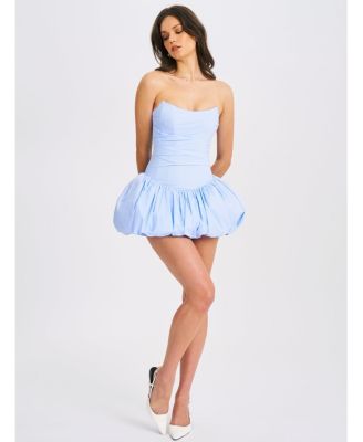  Oletta Corset Strapless Bubble Hem Mini Dress