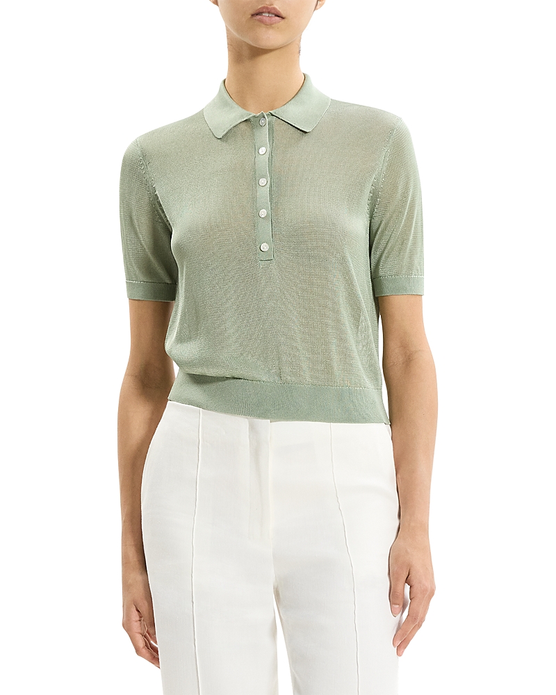 Theory Short Sleeve Sheer Polo Shirt
